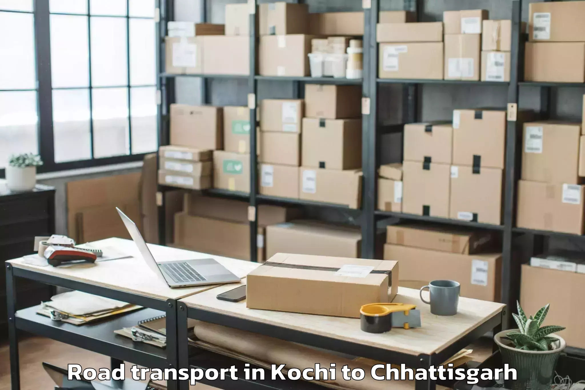 Affordable Kochi to Ambagarh Chowki Road Transport